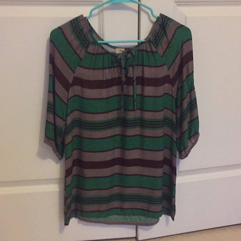 Striped drapey style top.